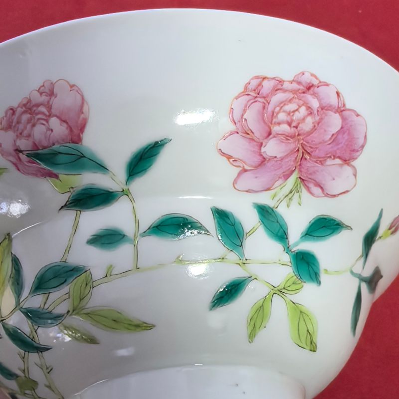 清宣统 粉彩花卉纹折腰碗 - 图10