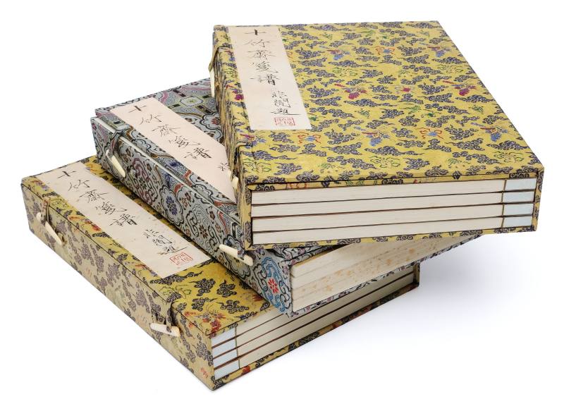 Three four-volume sets; Collections of 'Ten Bamboo Studio' Letter Paper Designs