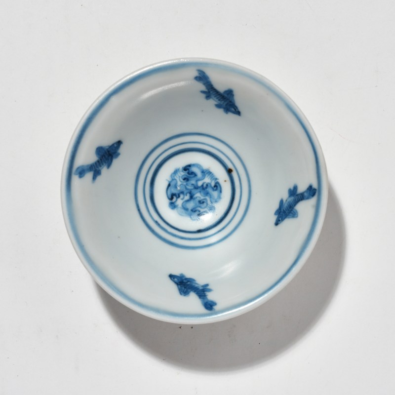 明中期 青花花鸟纹杯 - 图5