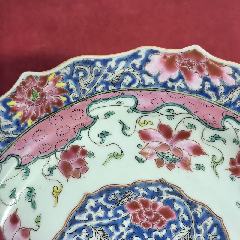 清雍正 粉彩花卉纹花口盘 - 图6