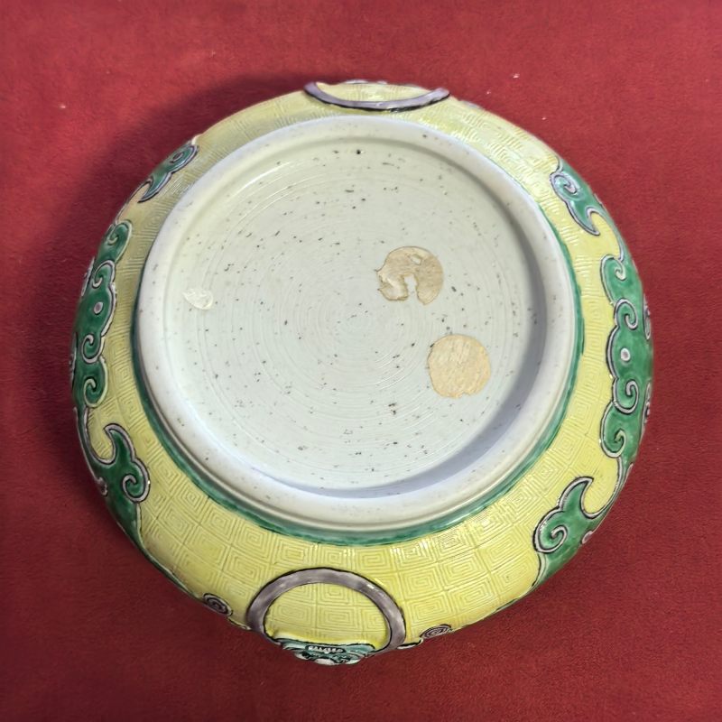 清康熙 素三彩饕餮纹兽耳衔环炉 - 图10