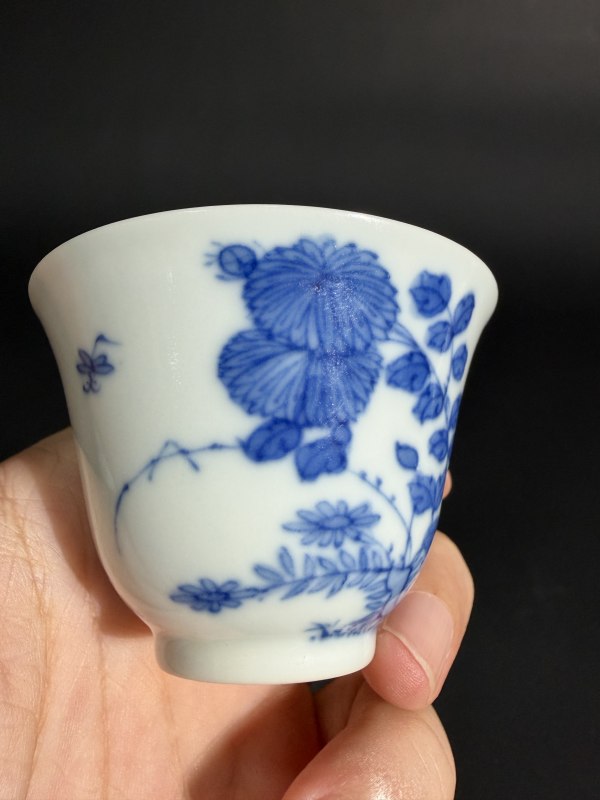 清康熙 青花花卉纹杯 - 图13