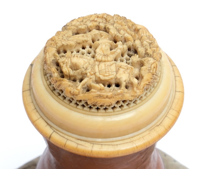 A gourd cricket box with ivory cover - 图4