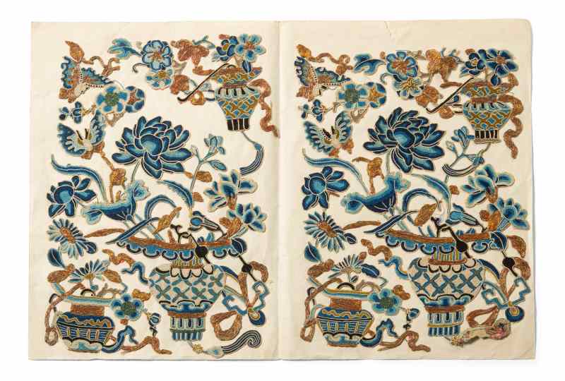 A selection of embroidered silk trim pieces - 图3