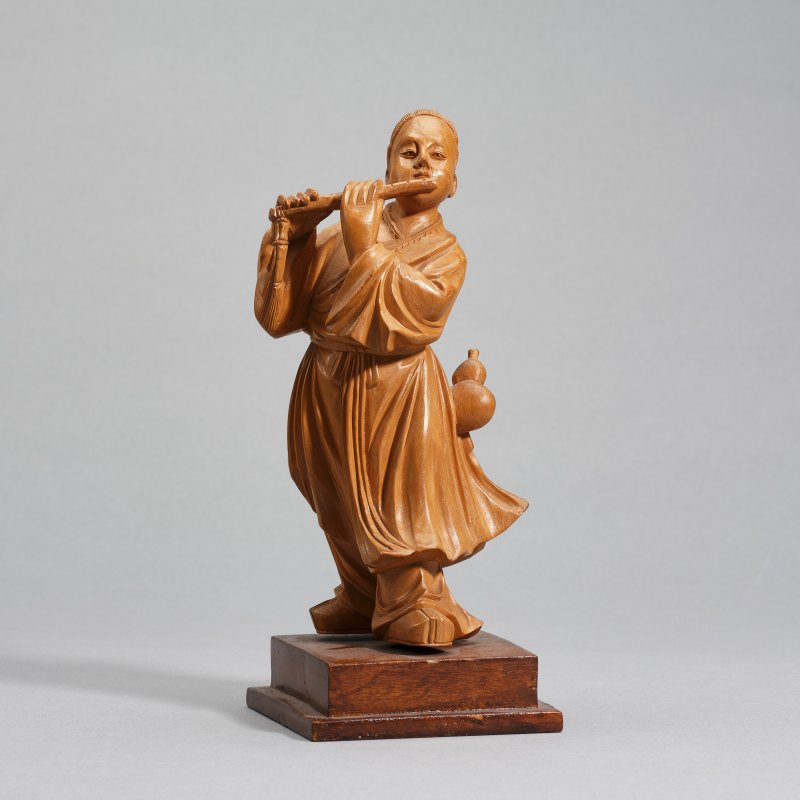 20世纪70年代 黄杨木人物雕件2只 - 图3