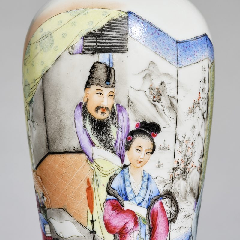 民国 粉彩仕女瓶 - 图8