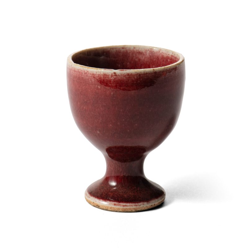Four small copper-red glazed stem/wine cups - 图3