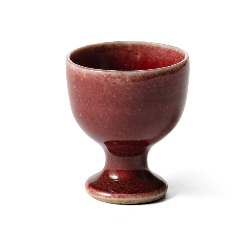 Four small copper-red glazed stem/wine cups - 图2