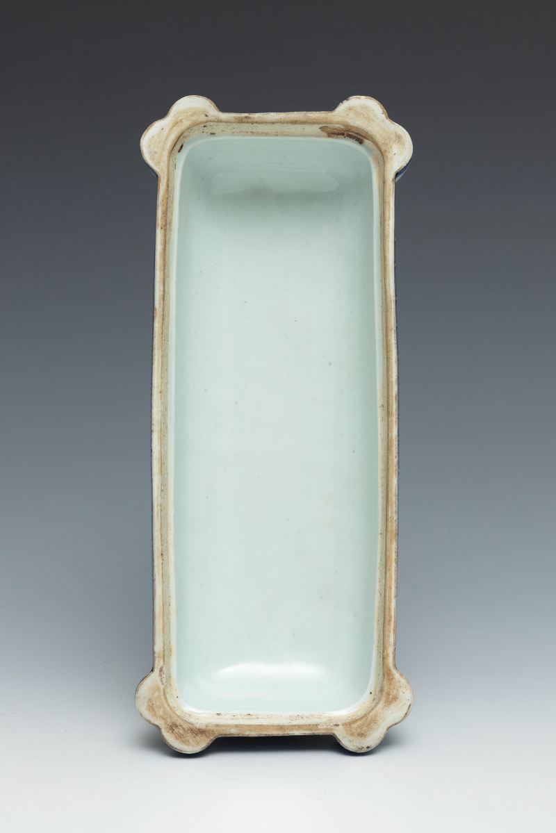 A blue and white 'dragon' pen box and cover, Wanli mark but of later period - 图7