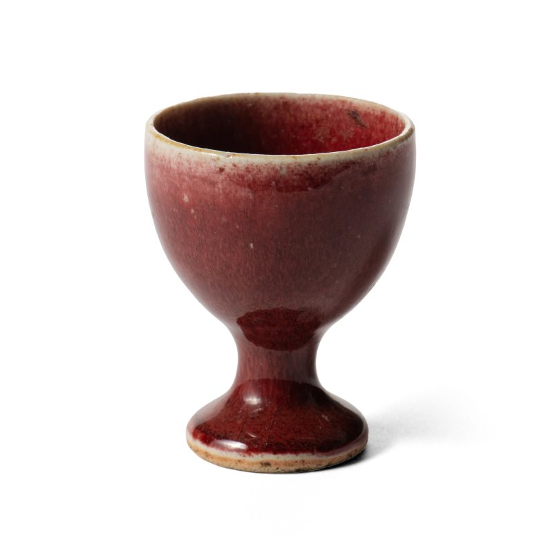 Four small copper-red glazed stem/wine cups - 图5