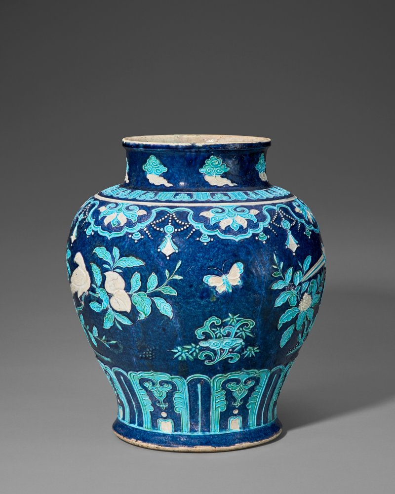 明 琺璍壽石花鳥紋大罐  MING DYNASTY (1368-1644) - 图3