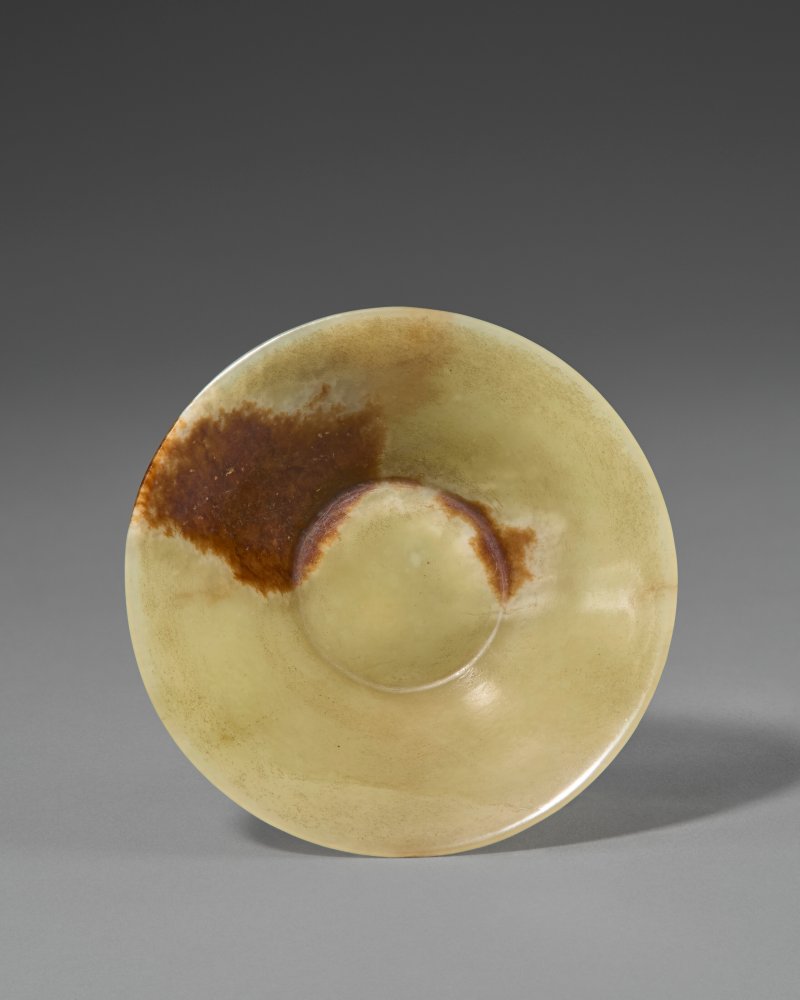 宋/明 黃褐玉舖首啣環耳笠式盌  SONG-MING DYNASTY (AD 960-1644) - 图3