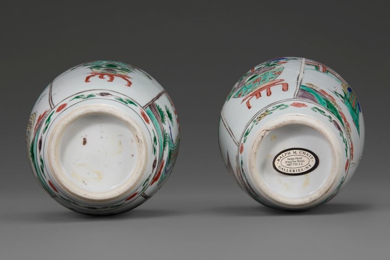 清康熙 五彩仕女圖蓋罐兩件  KANGXI PERIOD (1662-1722) - 图3