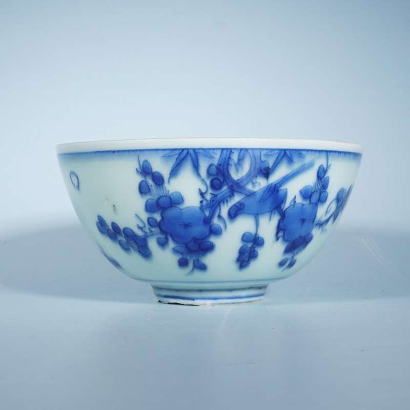 明嘉靖青花花鸟碗 - 图1