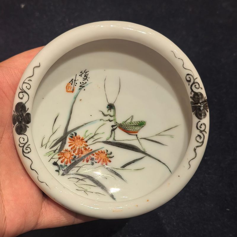 清晚期-民国 粉彩花卉纹笔洗 - 图5