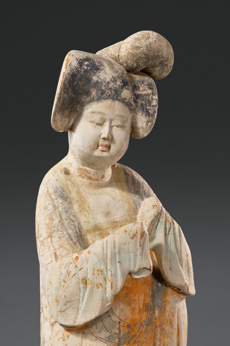 唐 彩繪仕女陶俑  TANG DYNASTY (AD 618-907) - 图4