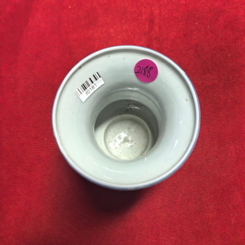 清晚期 青花鱼藻纹花囊 - 图8