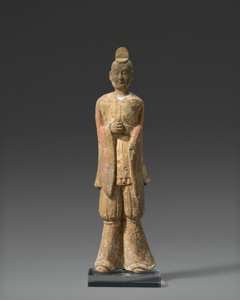 北魏 灰陶加彩武官俑  NORTHERN WEI DYNASTY (AD 386-534) - 图4