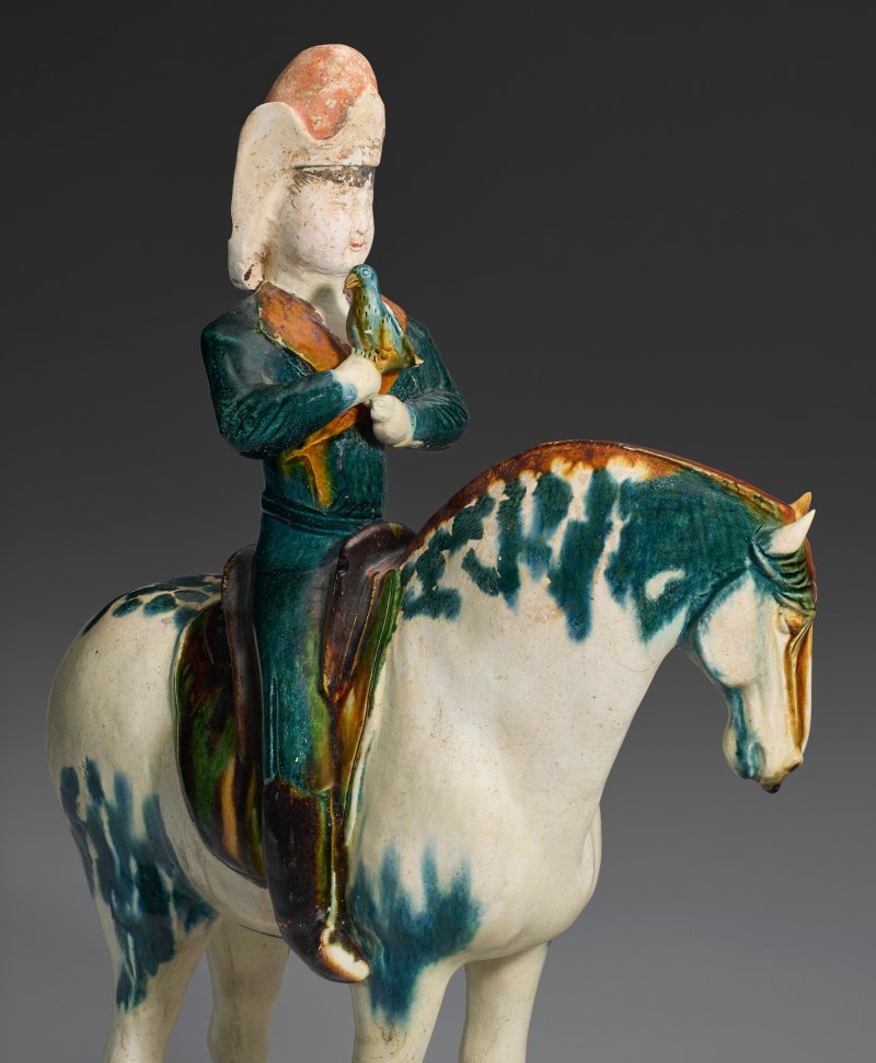 唐 三彩加藍騎馬俑一對  TANG DYNASTY (AD 618-907) - 图4