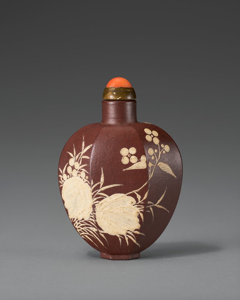 1780-1830年 宜興亭台山水圖六方鼻煙壺  YIXING, 1780-1830 - 图2
