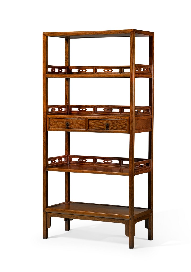 清十八/十九世紀 黃花梨帶屜架格一對  18TH-19TH CENTURY - 图2