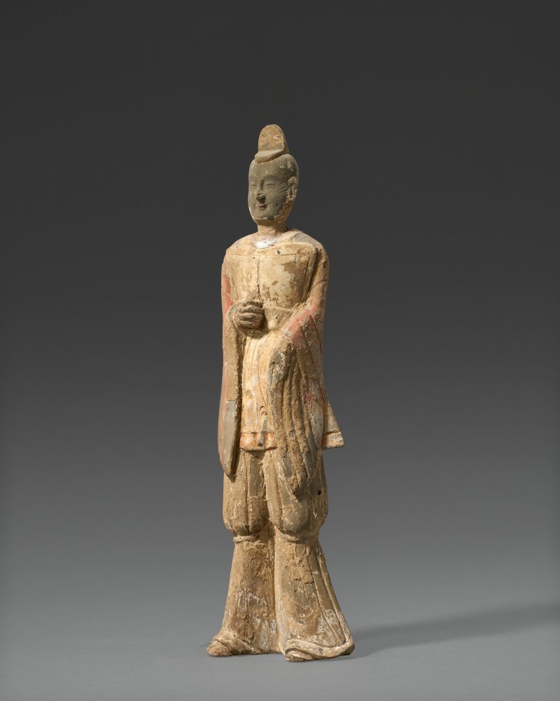 北魏 灰陶加彩武官俑  NORTHERN WEI DYNASTY (AD 386-534)