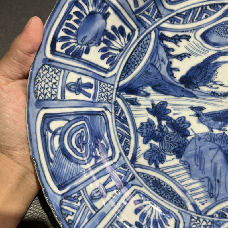明晚期青花花鸟大盘 - 图6