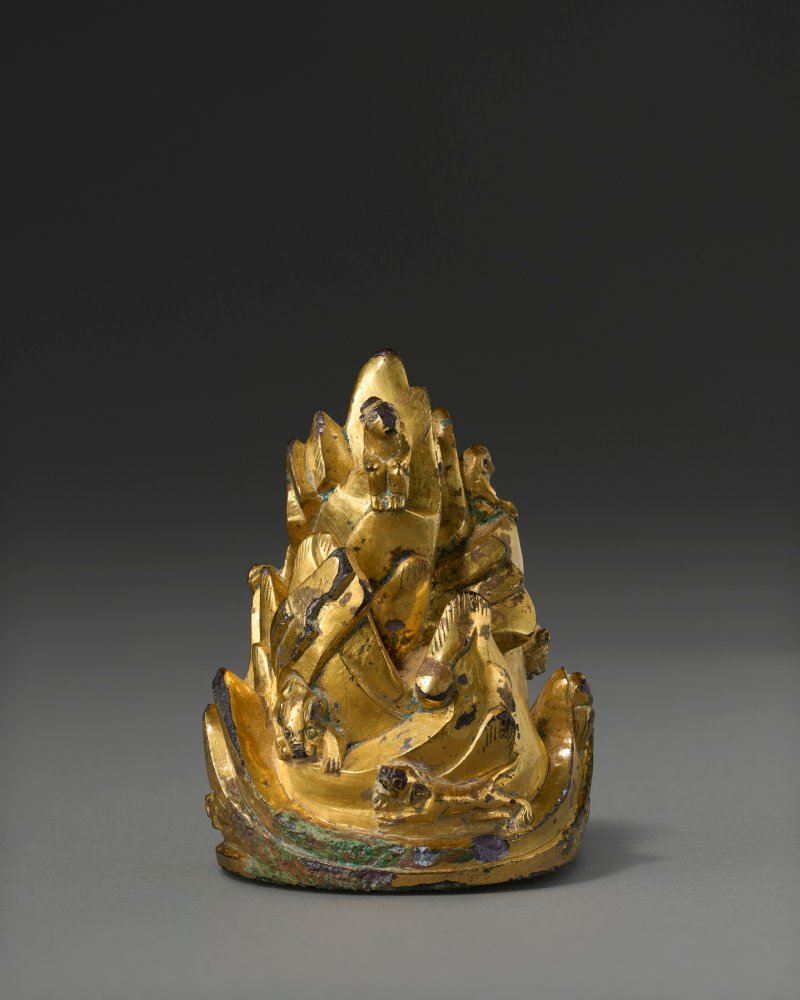 漢 鎏金銅博山式瑟枘  HAN DYNASTY (206 BC-AD 220)