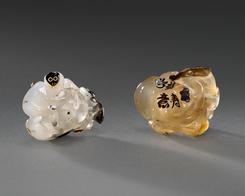清十八/十九世紀 蘇作瑪瑙把件兩件  18TH-19TH CENTURY - 图1