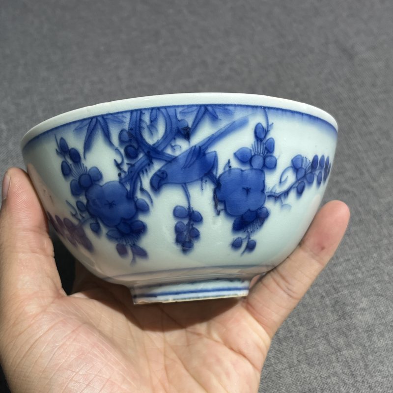 明嘉靖青花花鸟碗 - 图4