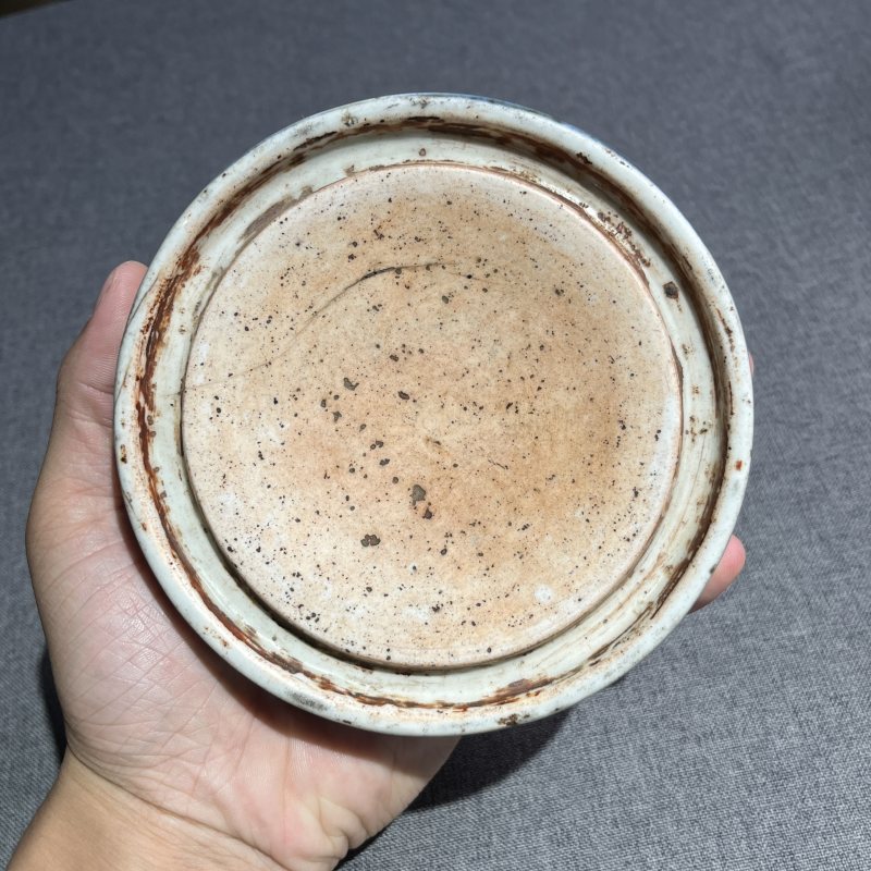明晚期青花花卉砚台 - 图6