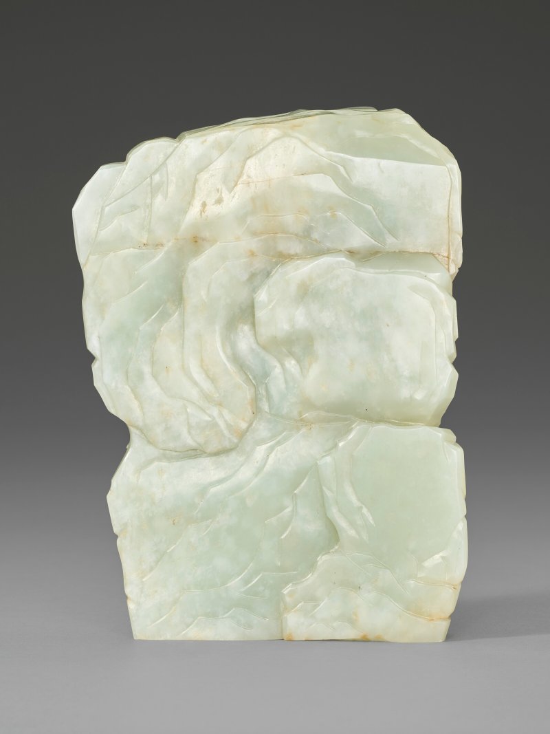 清十八/十九世紀 青白玉雕達摩山子  18TH-19TH CENTURY - 图2