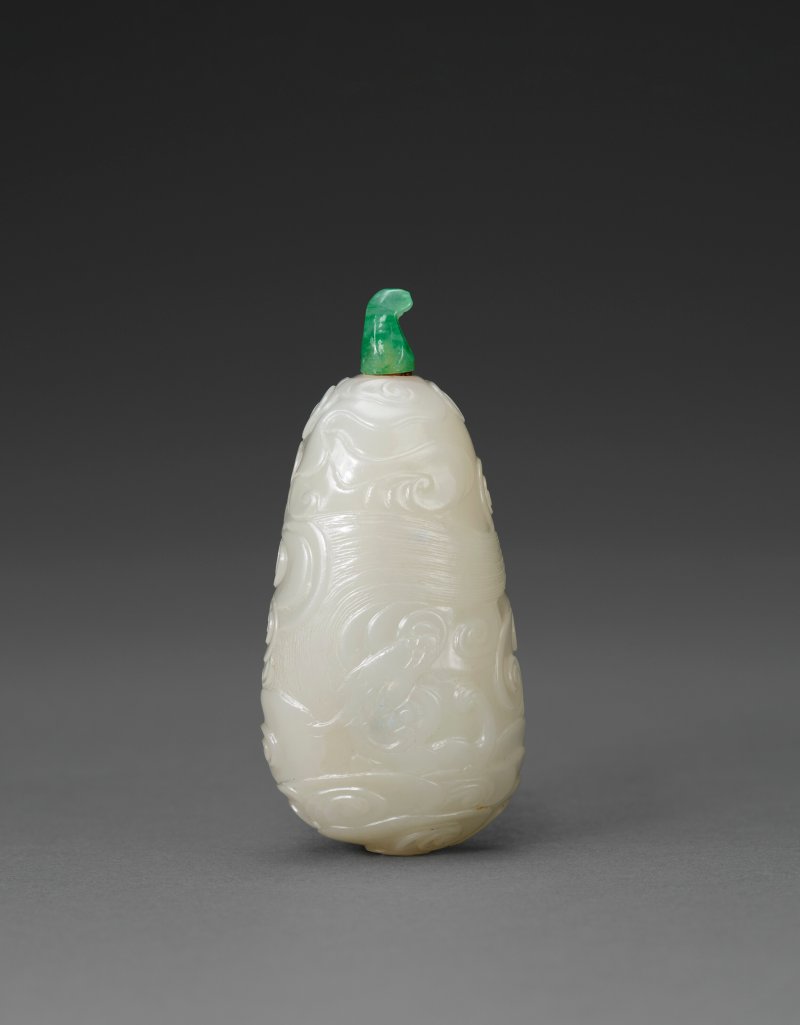 1720-1840年 白玉雕龍紋鼻煙壺  1720-1840 - 图1
