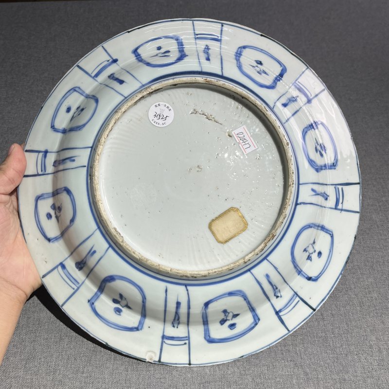 明晚期青花花鸟大盘 - 图8