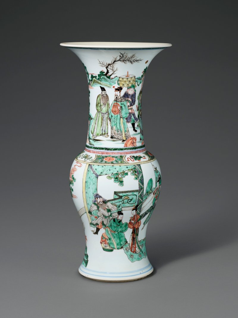 清康熙 五彩三國演義「姜維避禍」圖鳳尾尊  KANGXI PERIOD (1662-1722) - 图2