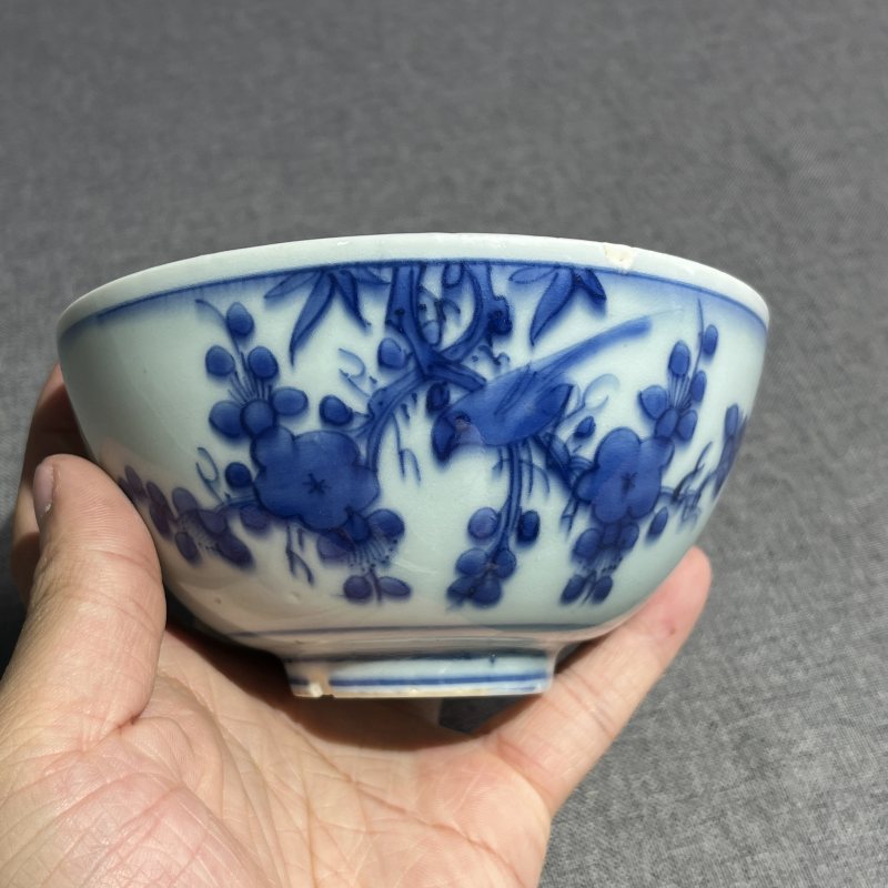 明嘉靖青花花鸟碗 - 图6