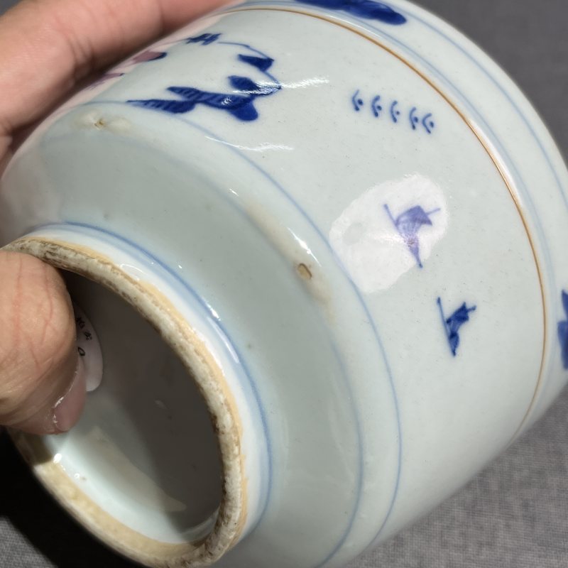 明晚期青花风景筒式炉 - 图12