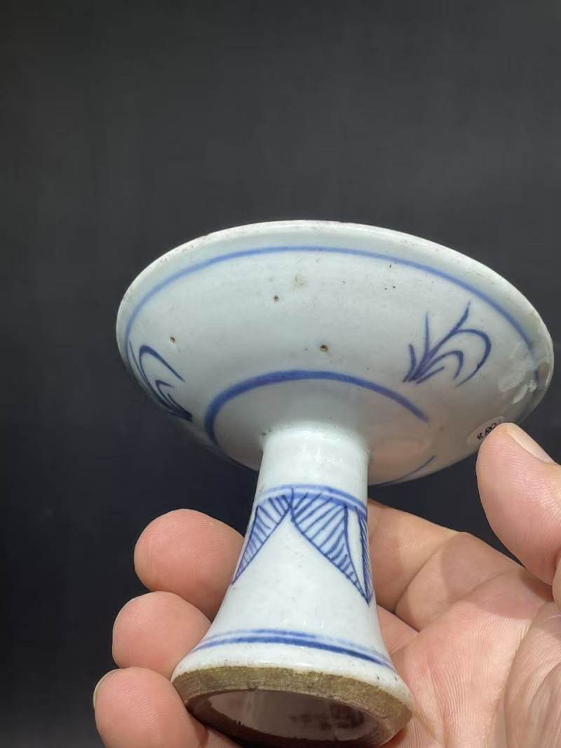 清缠枝莲纹高足盘 - 图5
