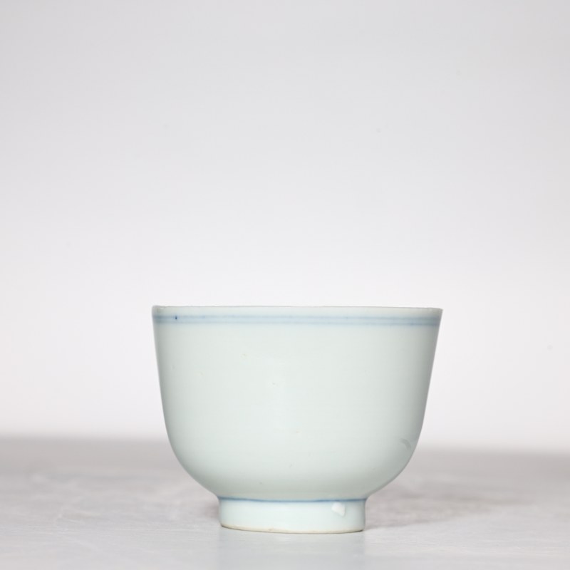 清中期 青花花卉纹杯 - 图1