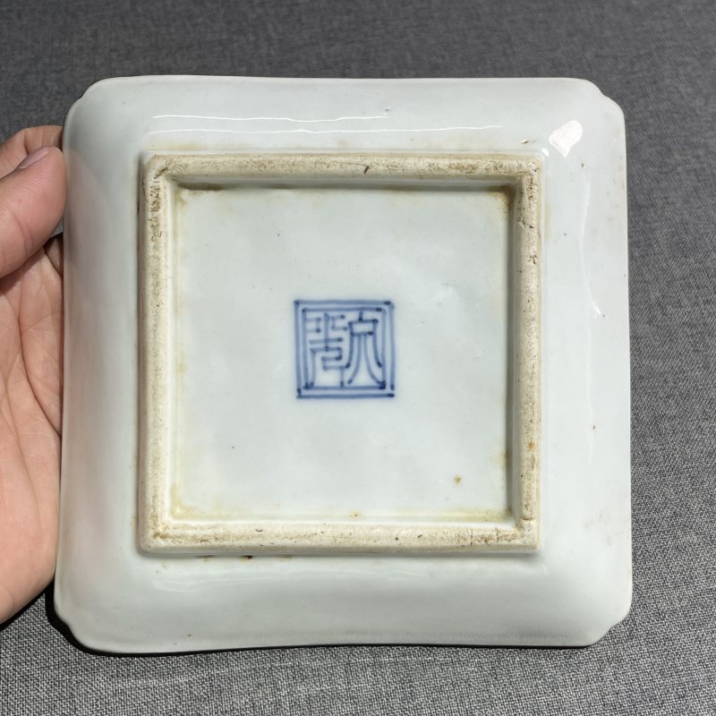 明天启五彩人物四方洗一对 - 图18