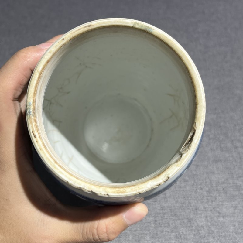 明晚期青花瑞兽筒式炉 - 图13