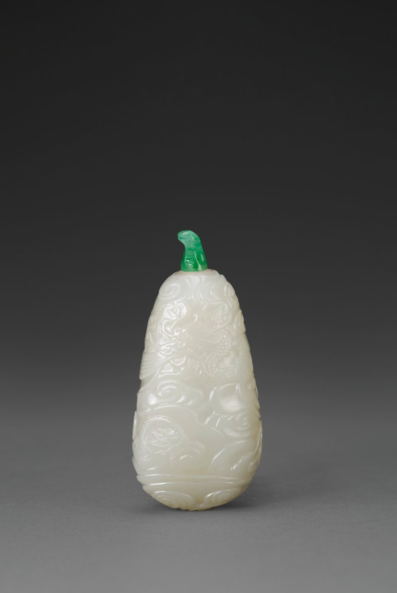 1720-1840年 白玉雕龍紋鼻煙壺  1720-1840 - 图2