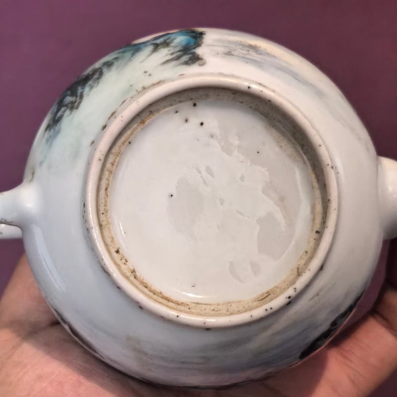 民国 粉彩山水纹茶壶 - 图10