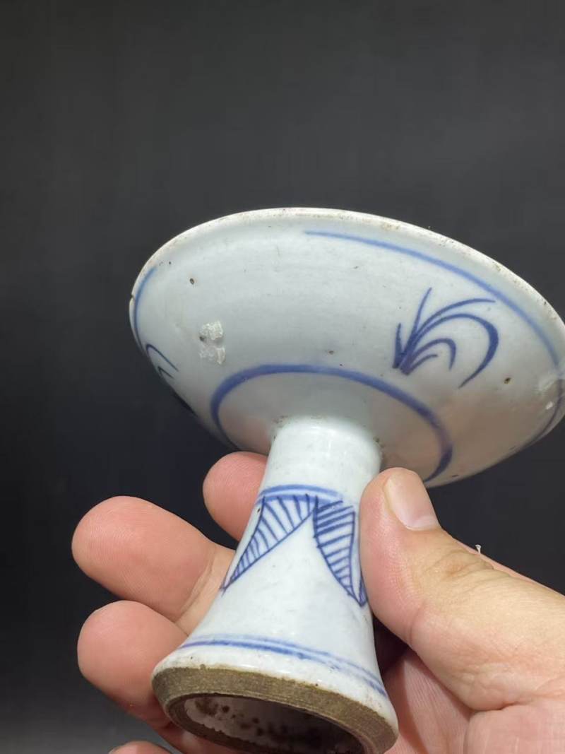 清缠枝莲纹高足盘 - 图6
