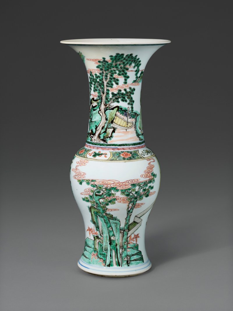 清康熙 五彩三國演義「姜維避禍」圖鳳尾尊  KANGXI PERIOD (1662-1722) - 图3
