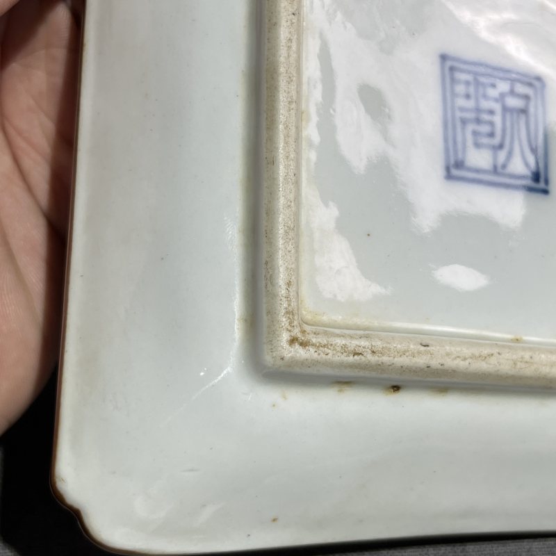 明天启五彩人物四方洗一对 - 图19