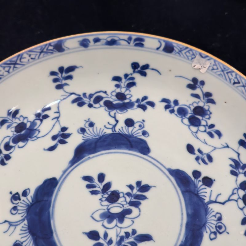 清康熙 青花花卉纹盘 - 图5