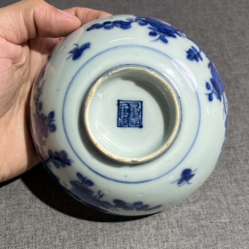 明嘉靖青花花鸟碗 - 图8