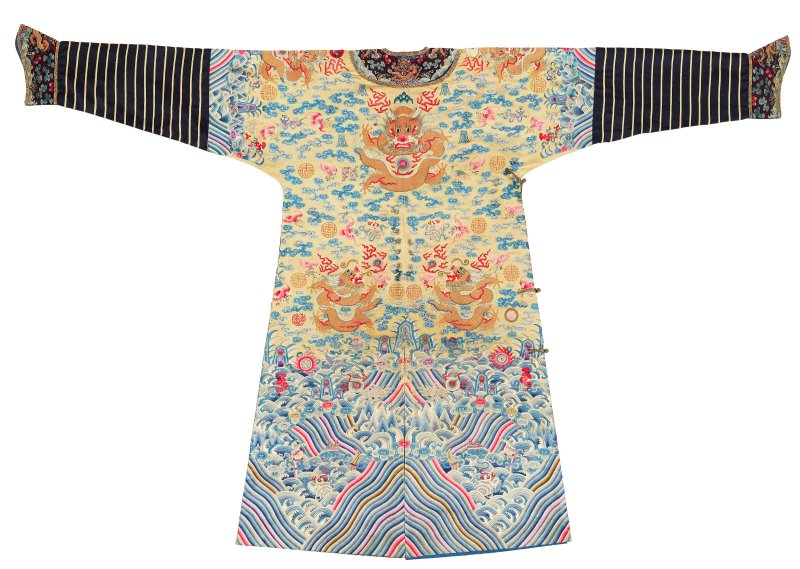 晚清 御製黃地金龍十二章紋龍袍  LATE QING DYNASTY - 图2