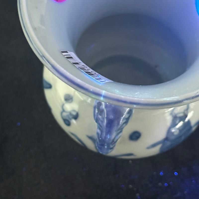 清晚期 青花鱼藻纹花囊 - 图16